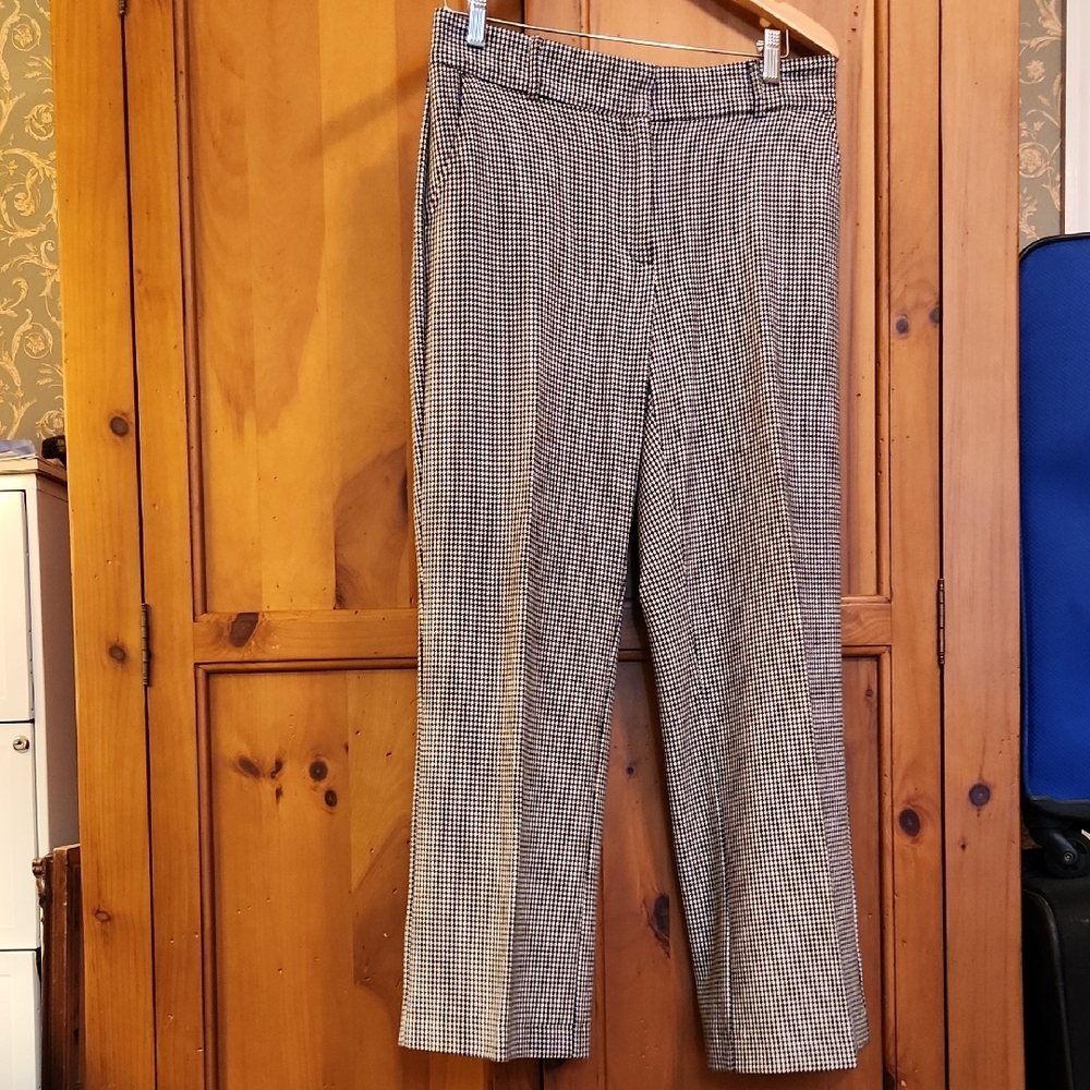 Women's Black and White Checkered Trousers